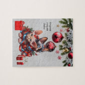 Weihnachts-Sphynx-Kätzchen Puzzle (Horizontal)