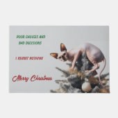 Weihnachts Sphynx Katze Fußmatte (Vorderseite)