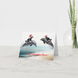 Weihnachts-Sphynx und Delfin Karte
