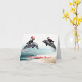 Weihnachts-Sphynx und Dolphin-Karte Karte (Gelbe Blume)