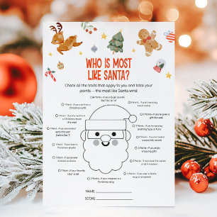 Weihnachts-Spiel: Wer ist am meisten wie Santa Feiertagskarte