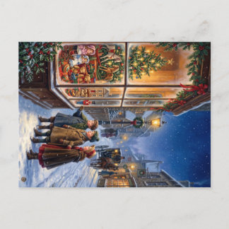 Weihnachts-Spielwarenladen-Schaufenster Feiertagspostkarte