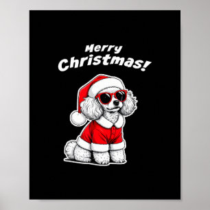 Weihnachts-Spielzeug-Pudel Lustiger Weihnachtsmann Poster