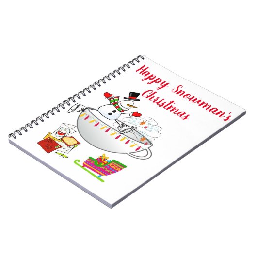 Weihnachts-Spiral Notebook Snowman Notizblock (Linke Seite)