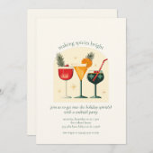 Weihnachts-Spirituosen Holiday Cocktail Party Einladung (Vorne/Hinten)