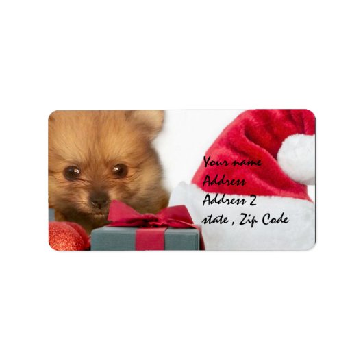 Weihnachts-Spitz Adressaufkleber (Vorne)