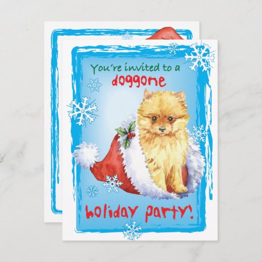 Weihnachts-Spitz Feiertage Einladung (Vorne/Hinten)