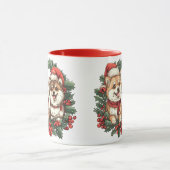 Weihnachts-Spitz Hogs Mistletoe Wreath Tasse (Zentrum)