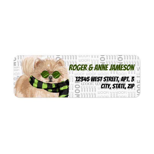 Weihnachts-Spitz Hund in einer Scarf-Adresse (Vorne)