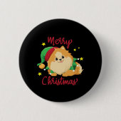 Weihnachts-Spitz Merry Xmas Essential T - Shirt Button (Vorderseite)