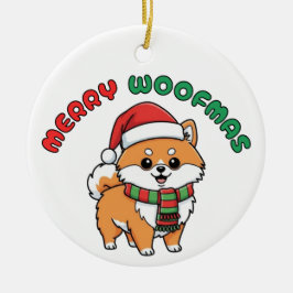 Weihnachts-Spitz-Ornament: Frohe Weihnachtsmänner Keramik Ornament