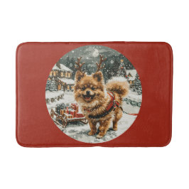 Weihnachts-Spitz Rentier Dog Badematte
