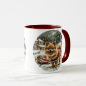 Weihnachts-Spitz Rentier Dog Tasse (VorderseiteRechts)