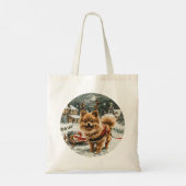 Weihnachts-Spitz Rentier Dog Tragetasche (Rückseite)