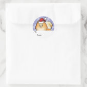 Weihnachts-Spitz Runder Aufkleber (Tasche)