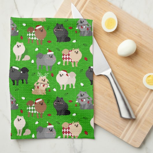 Weihnachts-Spitze Küchentuch (Viertel Falte)