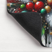 Weihnachts-Splatter / Weiße Explosionen Mousepad (Ecke)