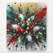 Weihnachts-Splatter / Weiße Explosionen Mousepad (Vorne)