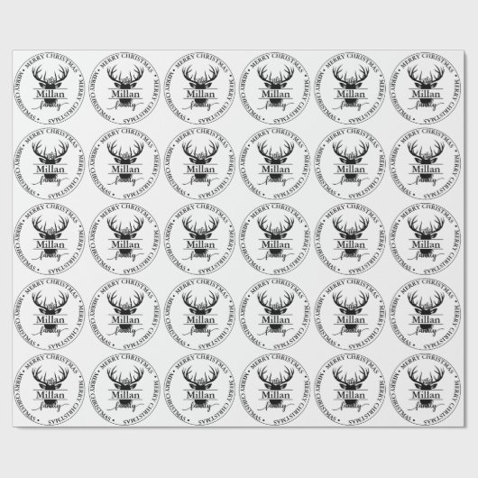 Weihnachts-Split Monogram Geschenkpapier (Flach)