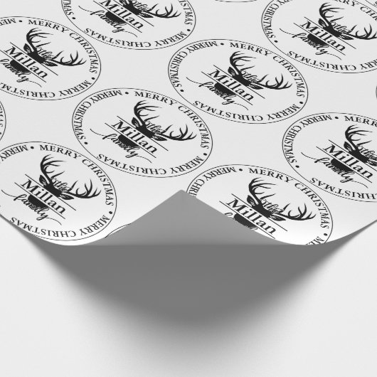 Weihnachts-Split Monogram Geschenkpapier (Ecke)