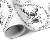 Weihnachts-Split Monogram Geschenkpapier (Rolleneckpunkt)