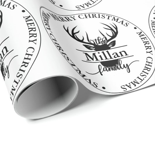 Weihnachts-Split Monogram Geschenkpapier (Rolleneckpunkt)