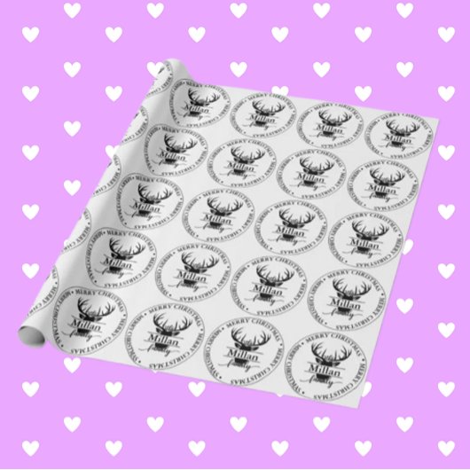 Weihnachts-Split Monogram Geschenkpapier