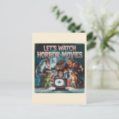 Weihnachts Spooky Retro Horror Movies Postkarte (Stehend Vorderseite)