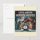 Weihnachts Spooky Retro Horror Movies Postkarte (Vorne/Hinten)