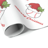 Weihnachts Sport Baseball Design Geschenkpapier (Rolleneckpunkt)