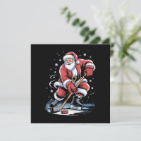 Weihnachts-Sport Santa spielt Eishockey Xmas
