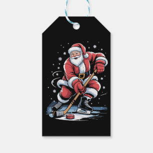 Weihnachts Sport Santa spielt Eishockey Xmas Geschenkanhänger