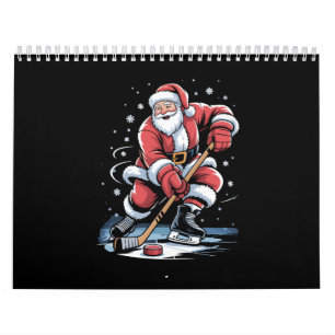 Weihnachts Sport Santa spielt Eishockey Xmas Kalender
