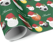 Weihnachts-Sportball-Muster | DIY Text Geschenkpapier (Rolleneckpunkt)