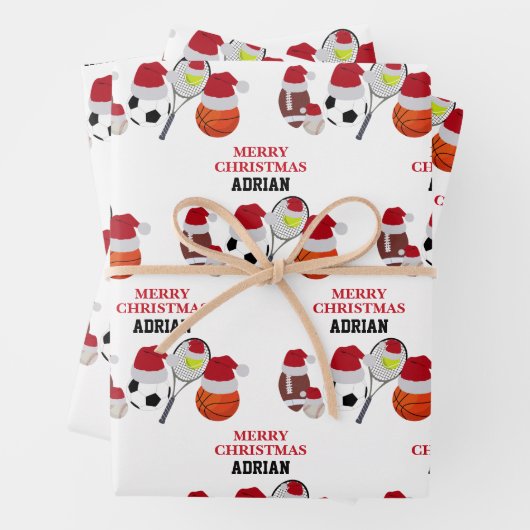 Weihnachts-Sporthallen Individuelle Name Geschenkpapier Set (Beispiel)