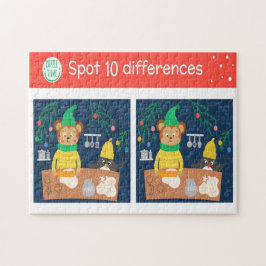 Weihnachts Spot 10 Differenzen Bärenpenguin Kinder Puzzle