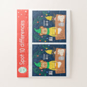 Weihnachts Spot 10 Differenzen Bärenpenguin Kinder Puzzle (Vertikal)