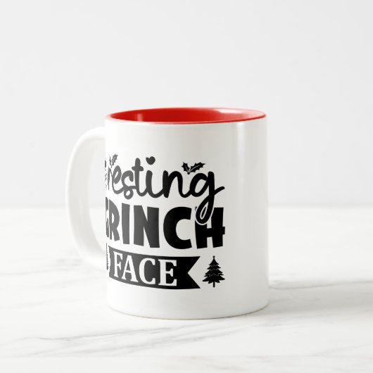 Weihnachts-Sprichwort, Urlaubsangebot) Zweifarbige Tasse (Vorderseite Links)