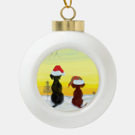 Weihnachts-Springador Keramik Kugel-Ornament