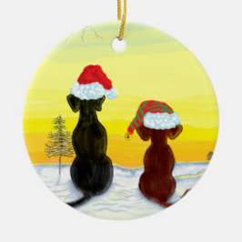 Weihnachts-Springador Keramik Ornament