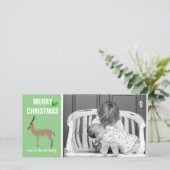 Weihnachts-Springbok-Foto Feiertagskarte (Stehend Vorderseite)