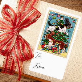 Weihnachts-Springer-Spanier-Hundeschenkaufkleber