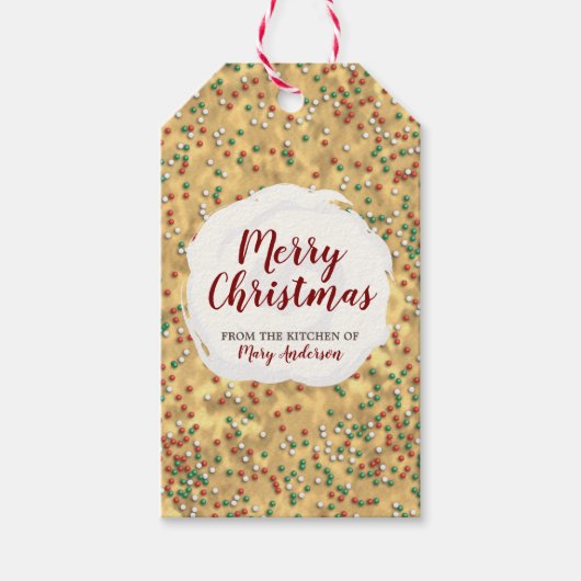 Weihnachts-Sprinklen Cookie Custom Label Geschenk- Geschenkanhänger (Vorderseite)