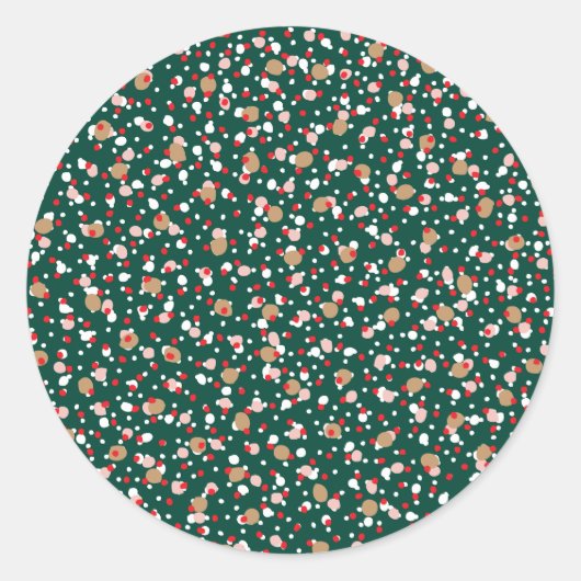 Weihnachts-Sprinkles-Grün-Sticker Runder Aufkleber (Vorderseite)
