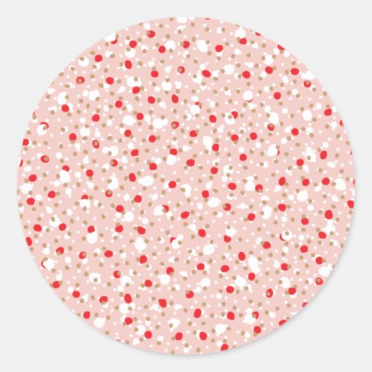 Weihnachts-Sprinkles Pastell-Rosa Aufkleber (Vorderseite)