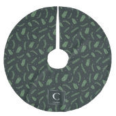 Weihnachts-Spruce-Muster Mit Monogramm Polyester Weihnachtsbaumdecke (Vorderseite)