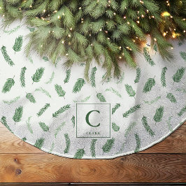 Weihnachts-Spruce-Muster Mit Monogramm Polyester Weihnachtsbaumdecke