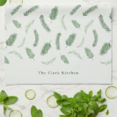 Weihnachts-Spruce Muster Personalisierter Urlaub Geschirrtuch (Gefaltet)