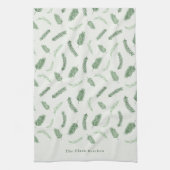 Weihnachts-Spruce Muster Personalisierter Urlaub Geschirrtuch (Vertikal)