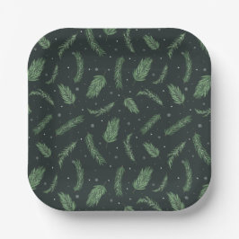 Weihnachts-Spruce Pattern Feiertag Party Pappteller